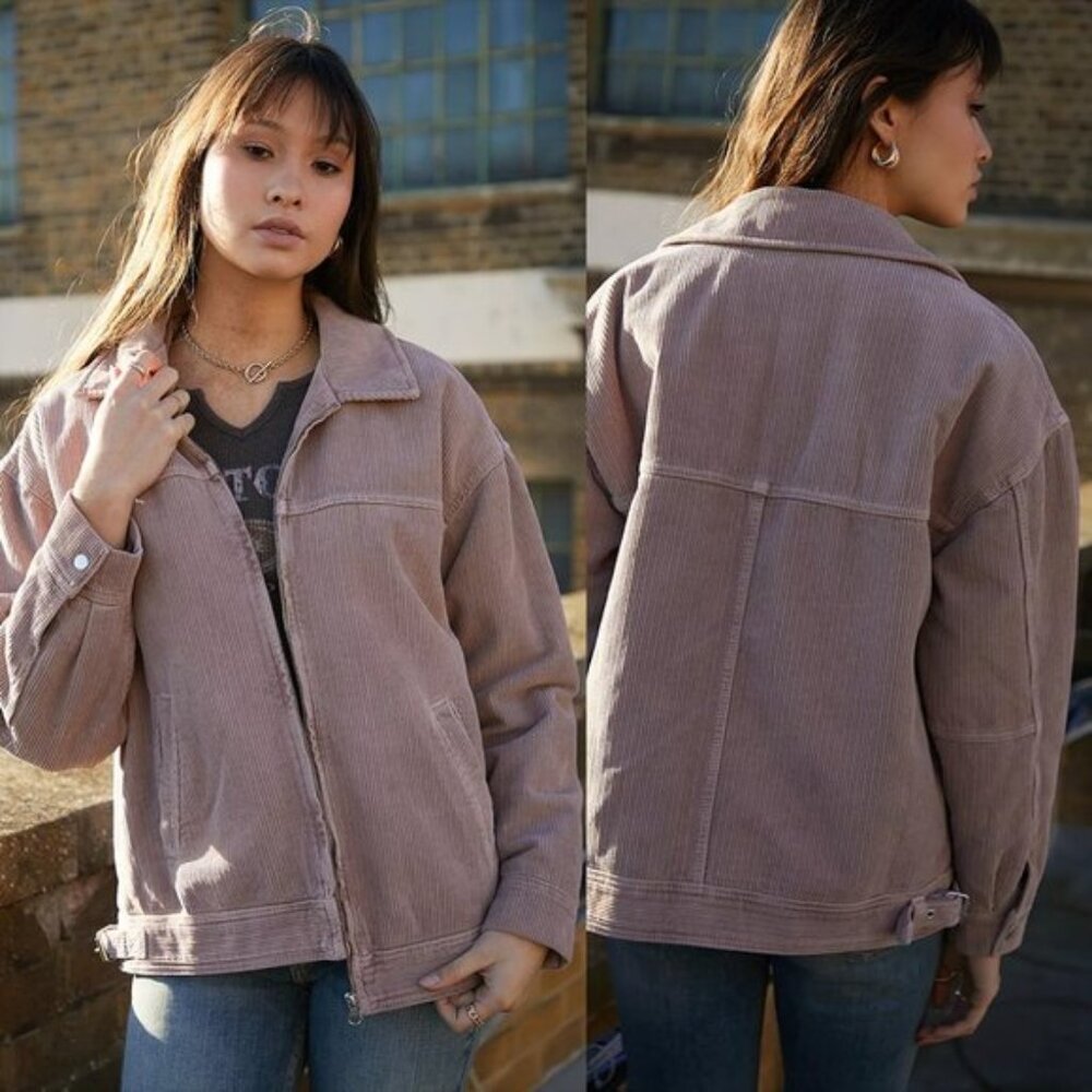 Urban Outfitters BDG Recycled Marlow Corduroy Zip Through Jacket Lavender Small